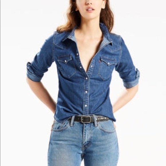 levis denim shirts womens